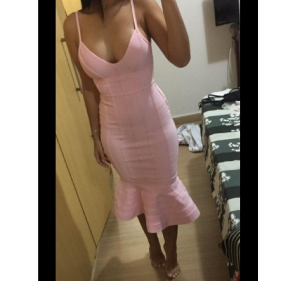 Pink Mermaid Bandage Dress - Picture 5 of 5